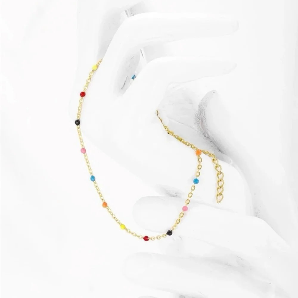 ⚠️Clearance Multi Color Bead Bracelet Yellow Gold - Picture 2 of 3